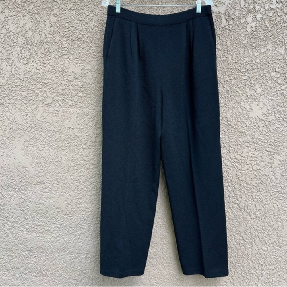 ST. JOHN Basics Pants Size 2 Classic Luxe‎ Designer Solid Black Straight